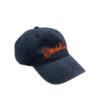 THE POP VINTAGE STREET LOGO CAP // navy & orange