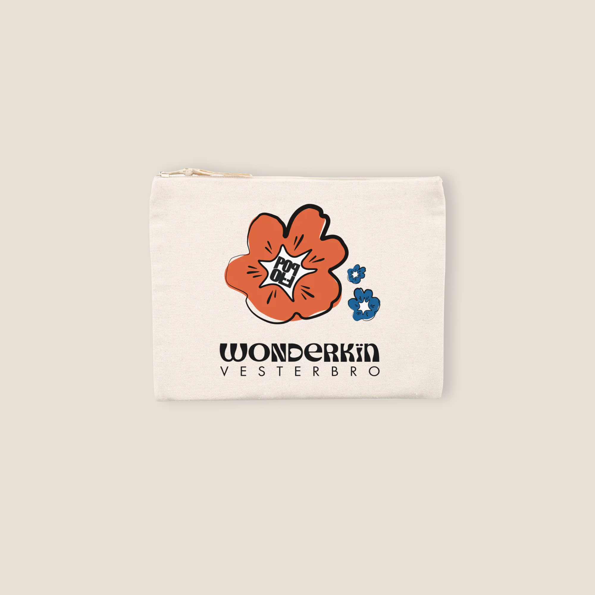 THE POWER POP ZIP POUCH // orange blue black