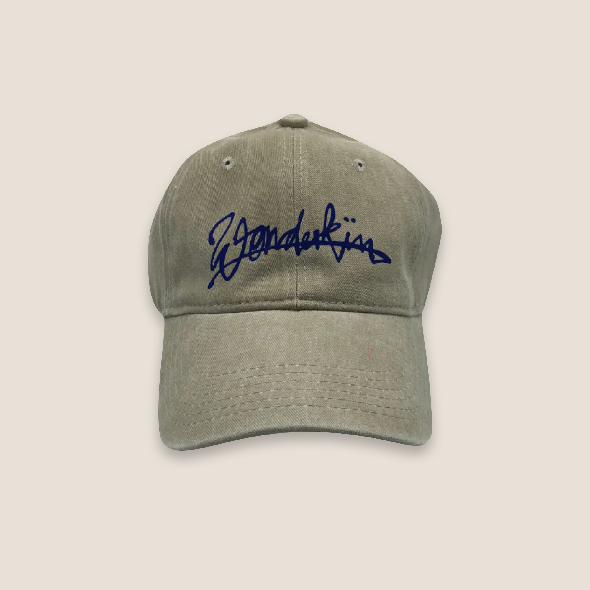 THE POP VINTAGE STREET LOGO CAP // light khaki & navy