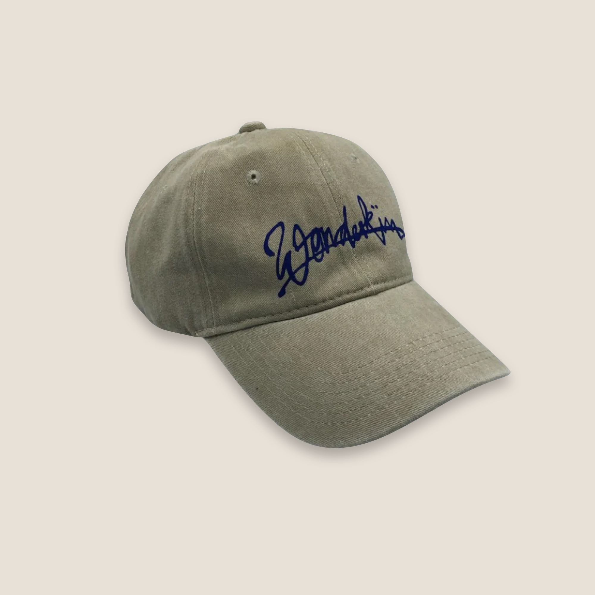 THE POP VINTAGE STREET LOGO CAP // light khaki & navy