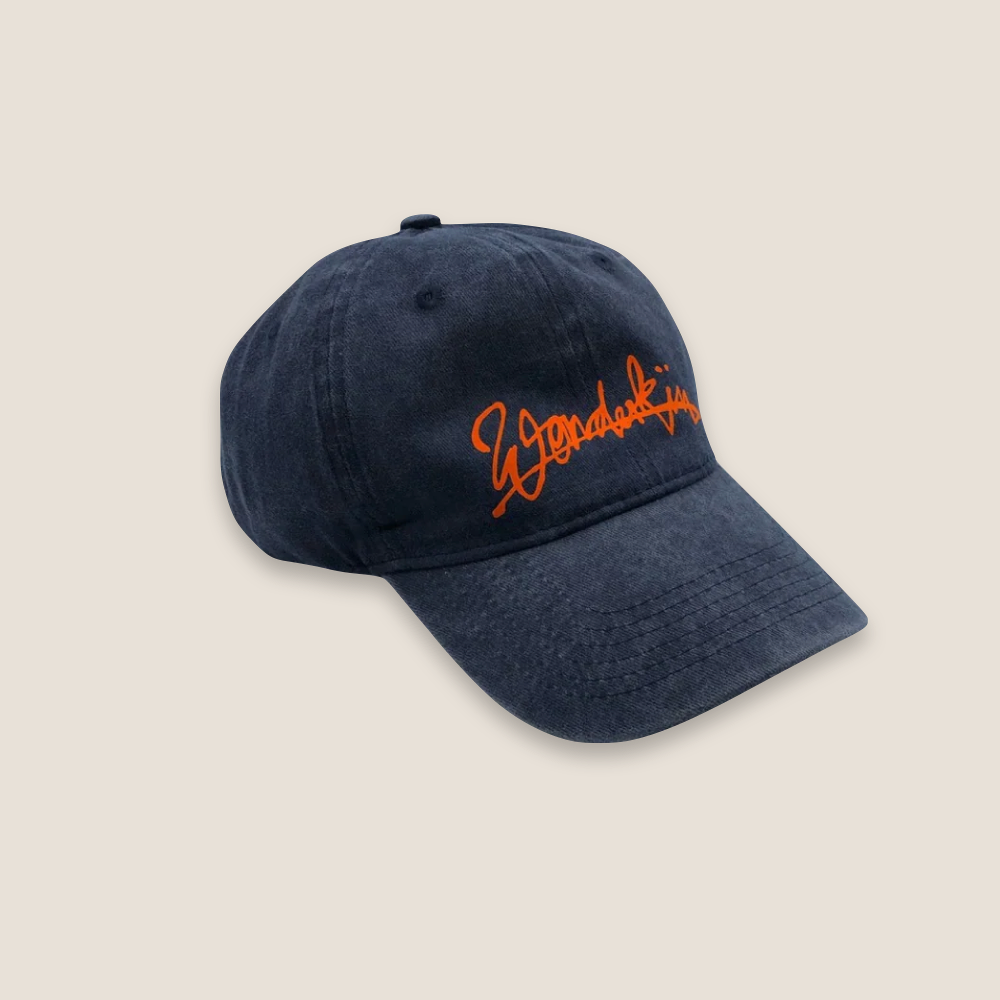 THE POP VINTAGE STREET LOGO CAP // navy & orange
