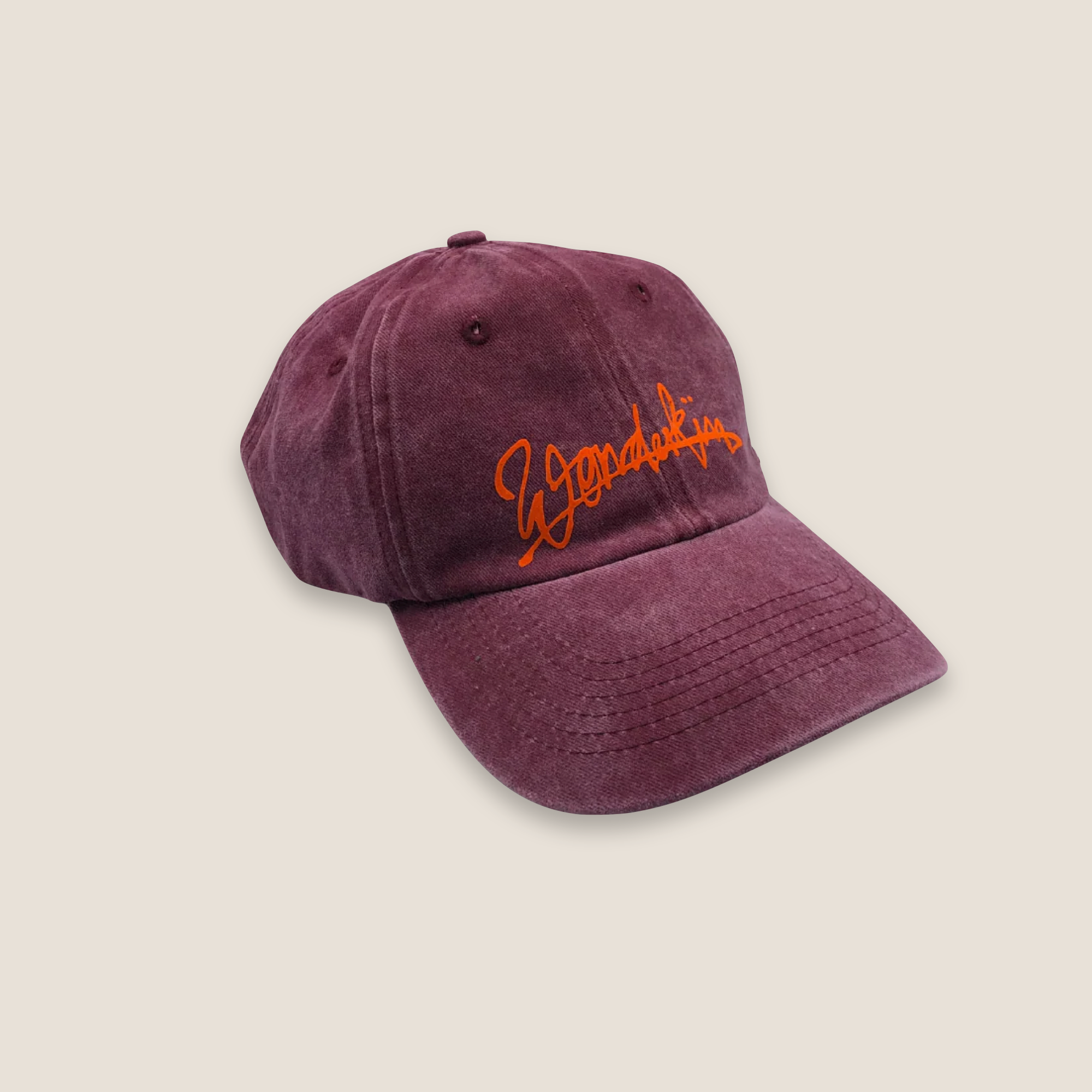 THE POP VINTAGE STREET LOGO CAP // red & orange