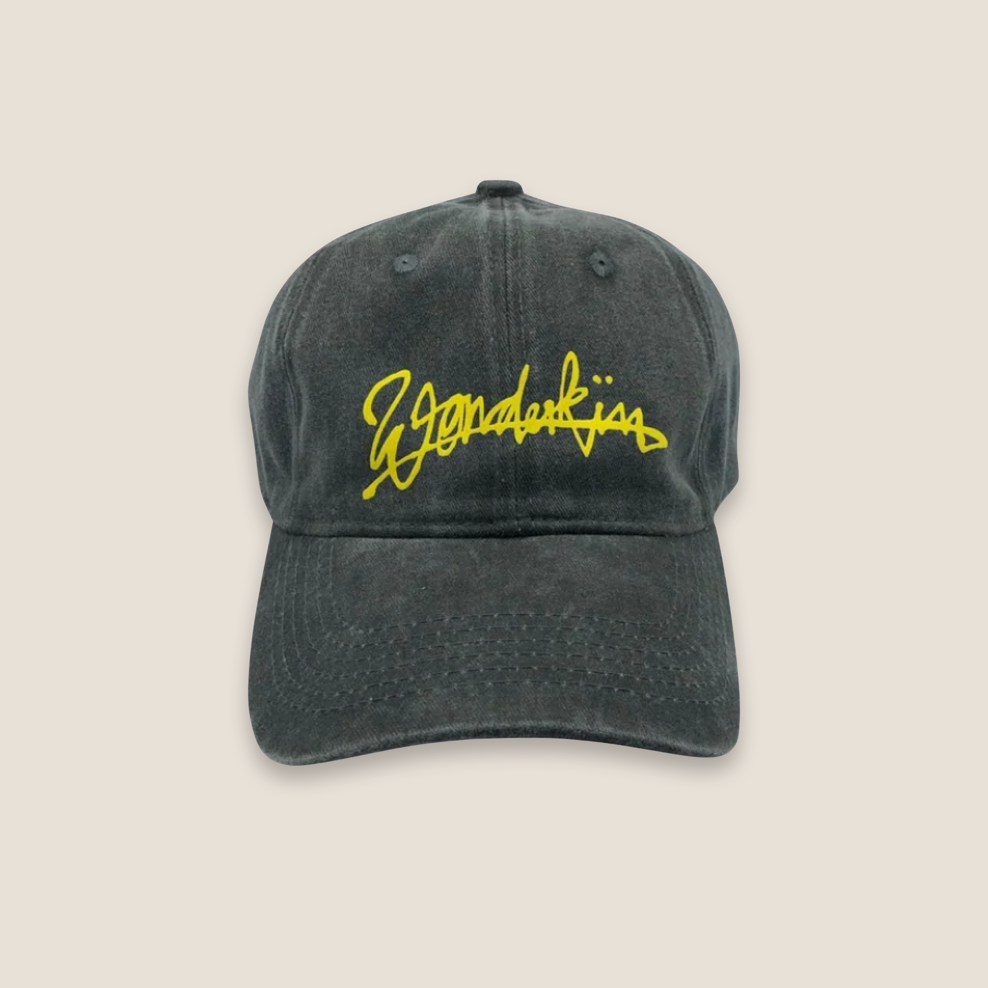 THE POP VINTAGE STREET LOGO CAP // dark green & yellow