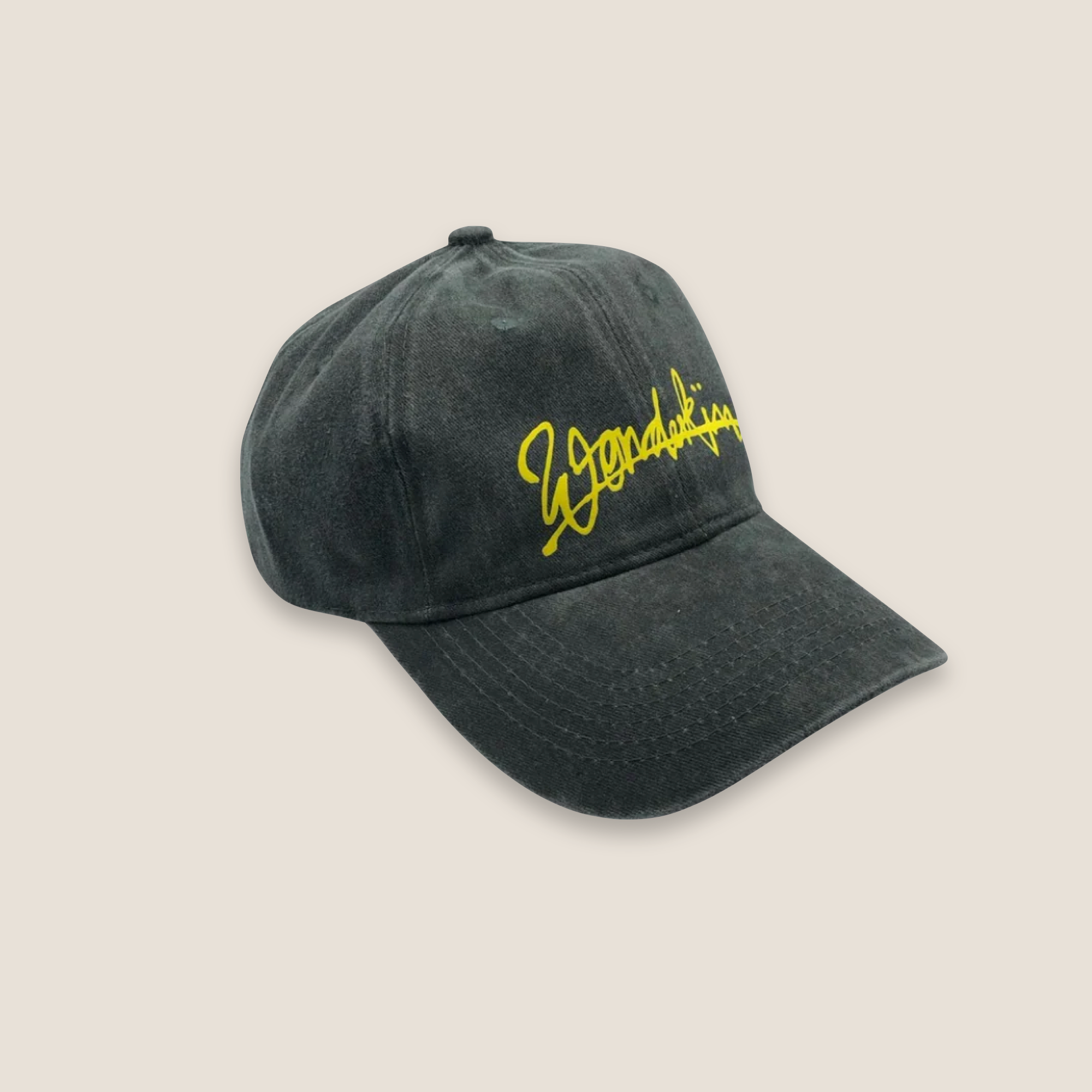 THE POP VINTAGE STREET LOGO CAP // dark green & yellow