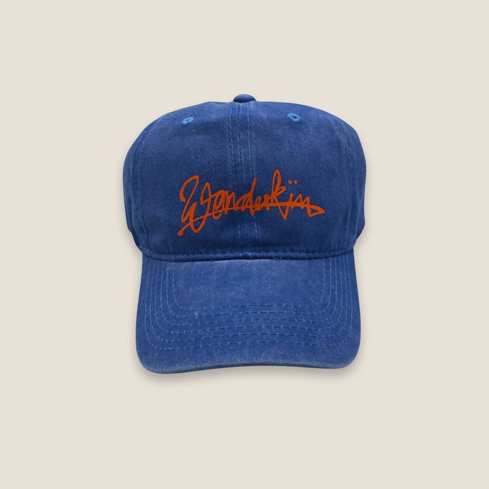 THE POP VINTAGE STREET LOGO CAP // blue & orange