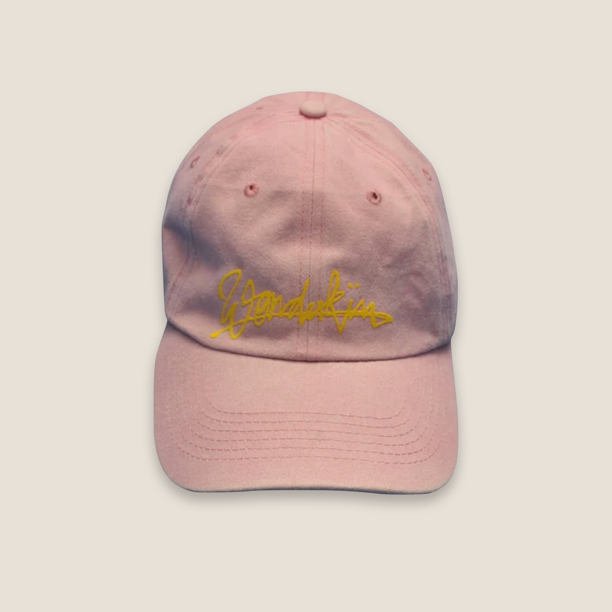 THE POP VINTAGE STREET LOGO CAP // pink & yellow