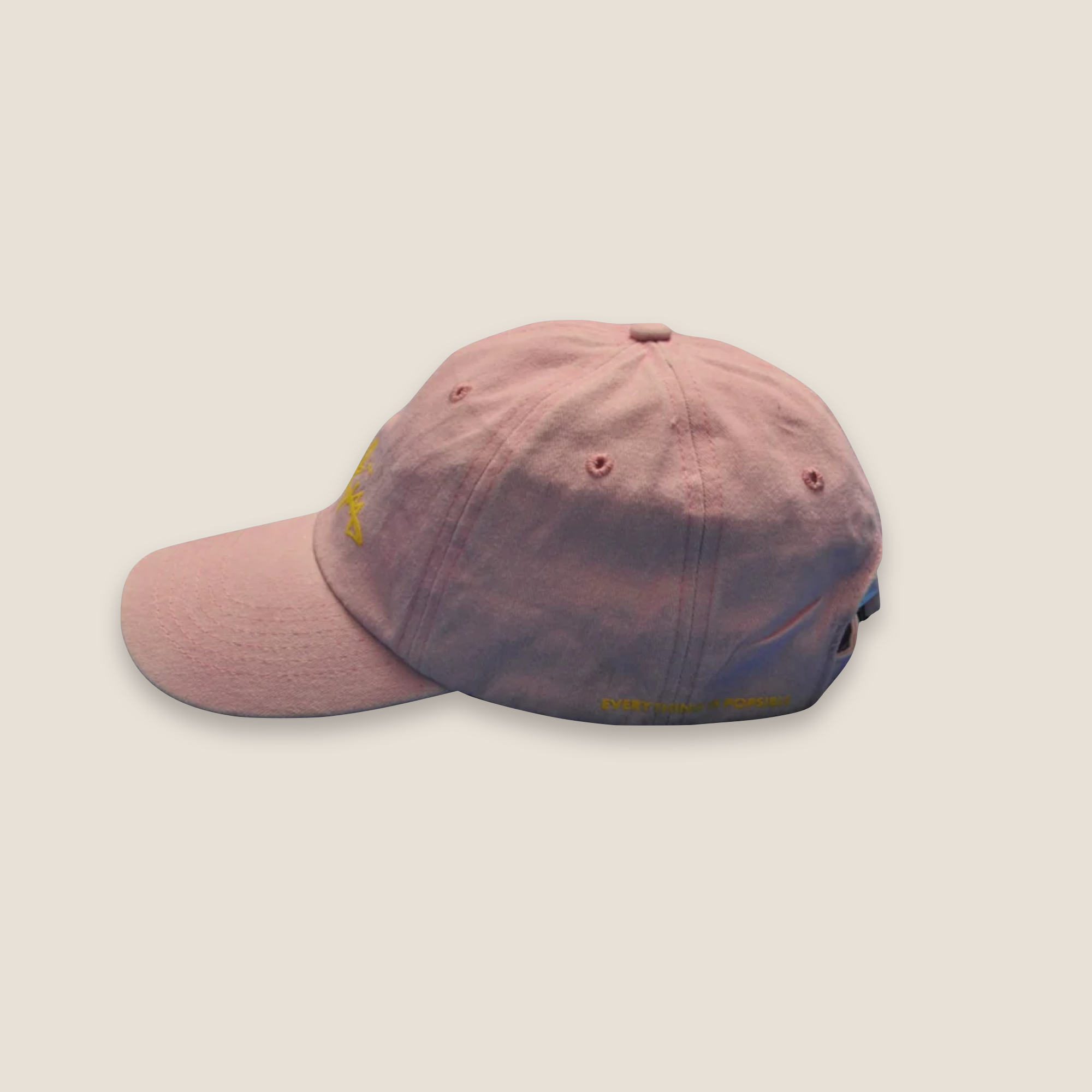 THE POP VINTAGE STREET LOGO CAP // pink & yellow