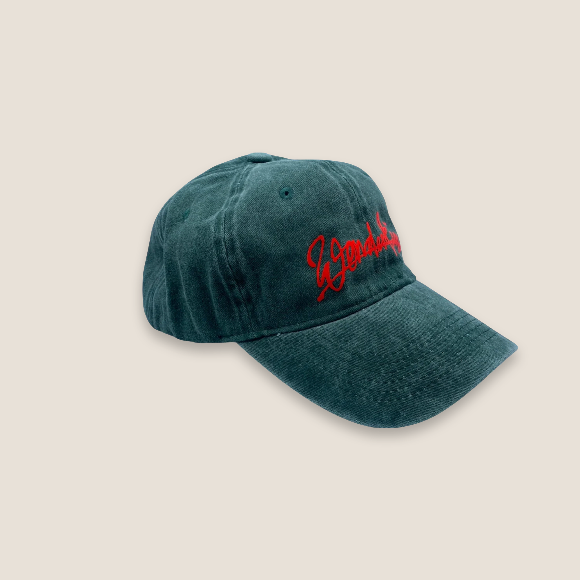 THE POP VINTAGE STREET LOGO CAP // Green & Neon Orange