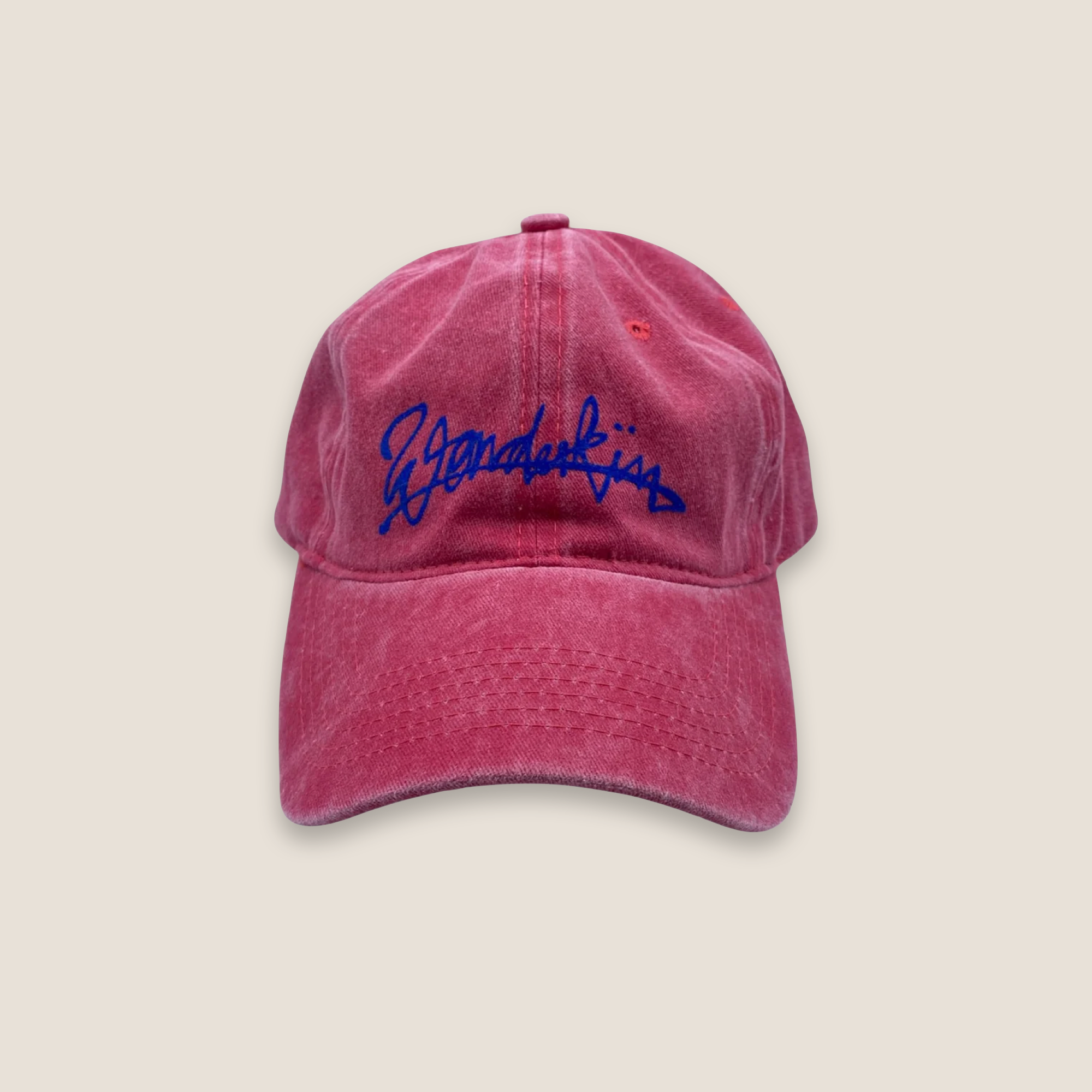 THE POP VINTAGE STREET LOGO CAP // Dark Red & Blue