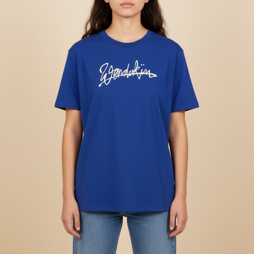 THE POP SIGNATURE TEE 180 // workwear blue & beige