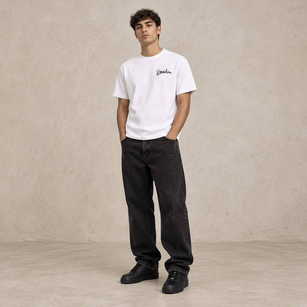THE POP SIGNATURE TEE 180 // white & black