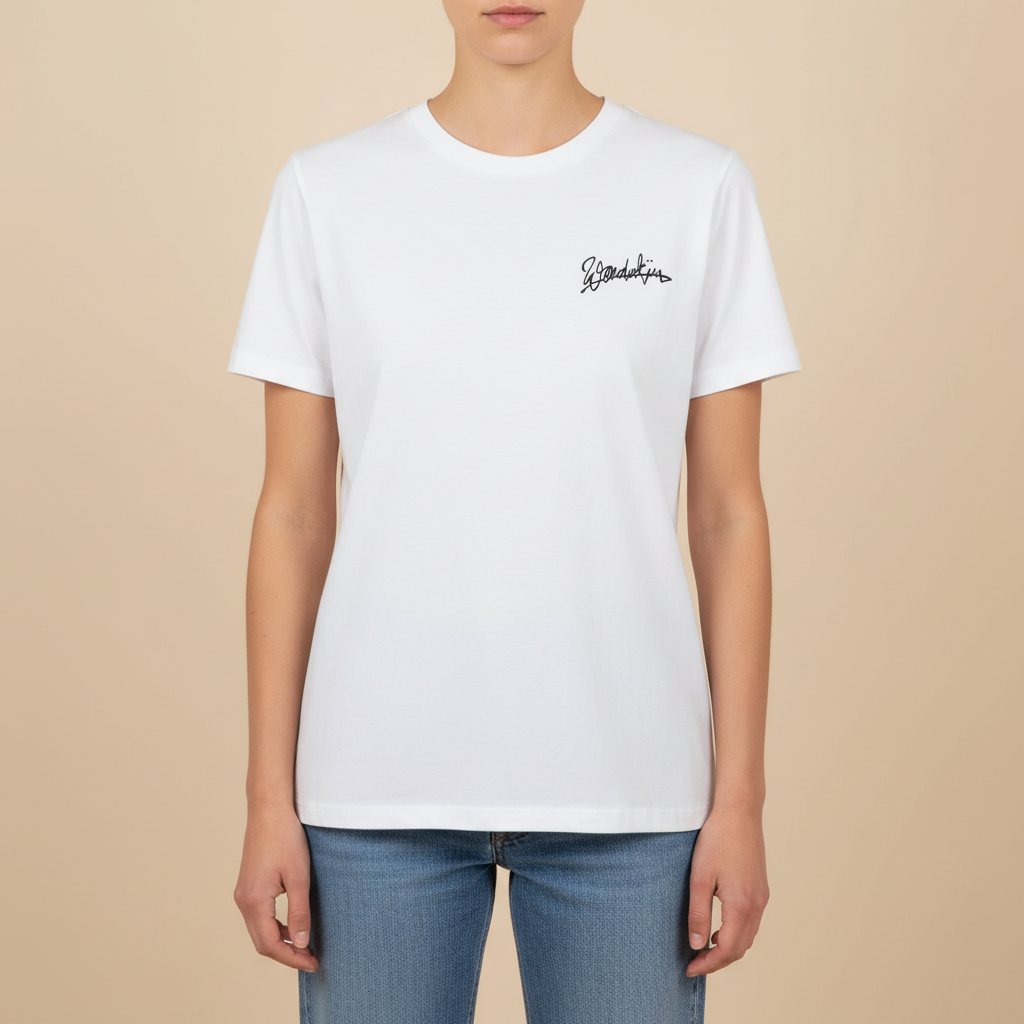 THE POP SIGNATURE TEE 180 // white & black