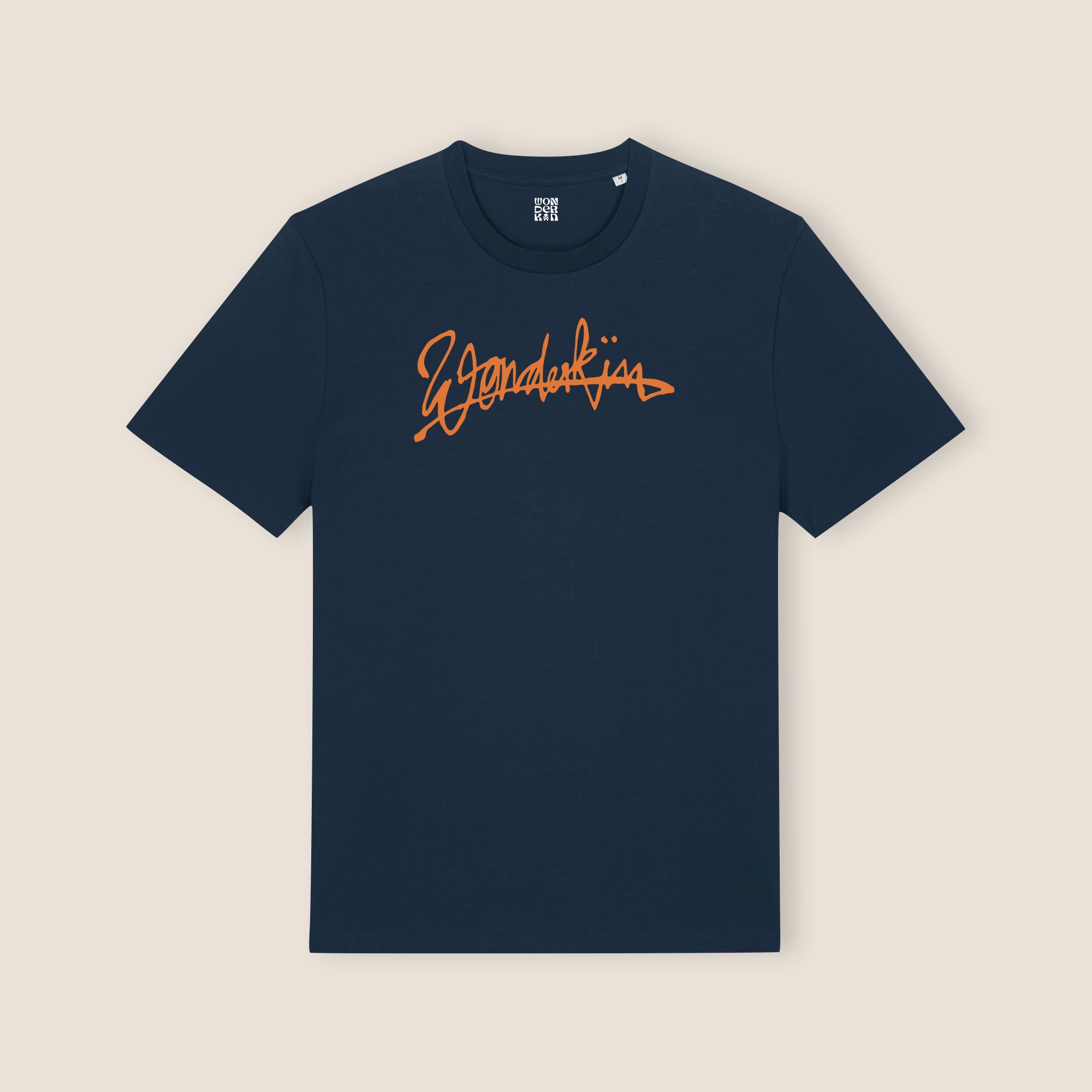 THE POP SIGNATURE TEE 180 // midnight blue & orange