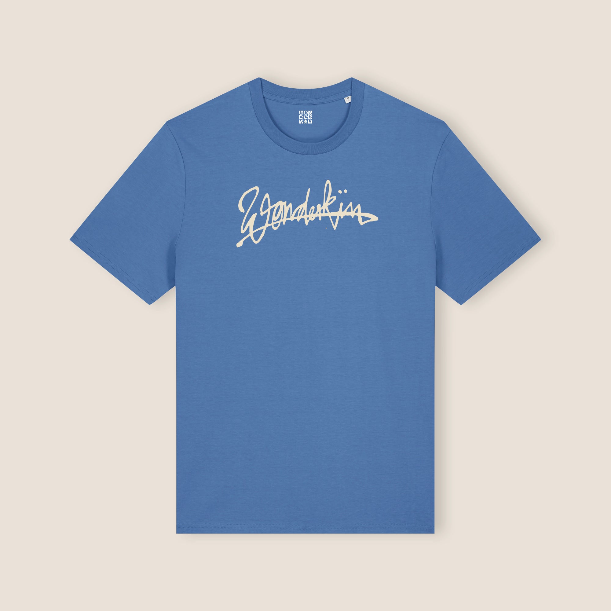 THE POP SIGNATURE TEE 180 // bright blue & beige