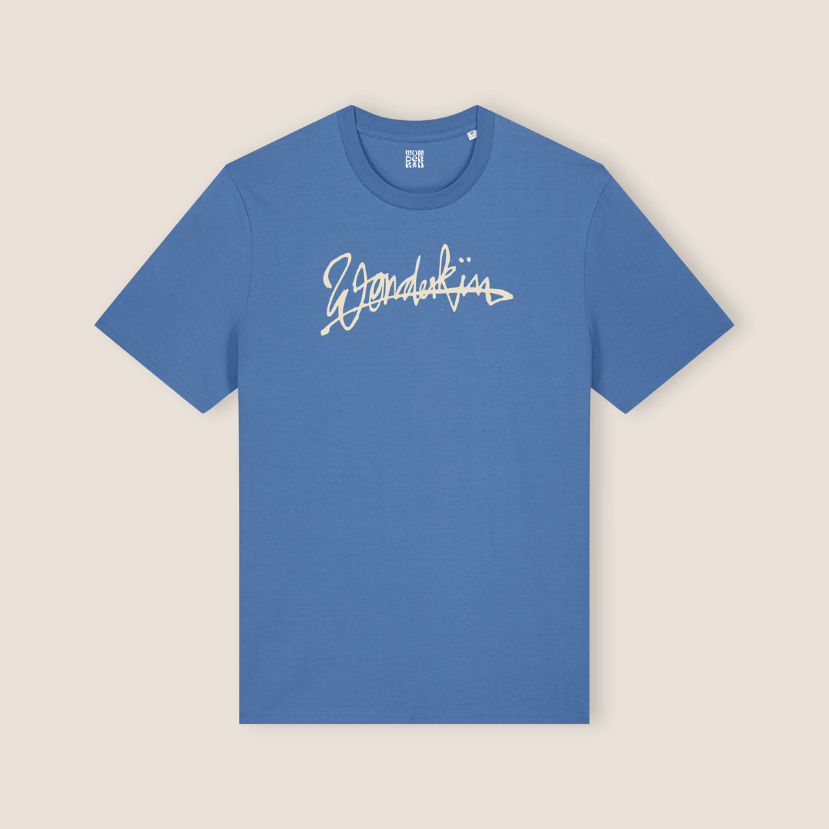THE POP SIGNATURE TEE 180 // bright blue & beige