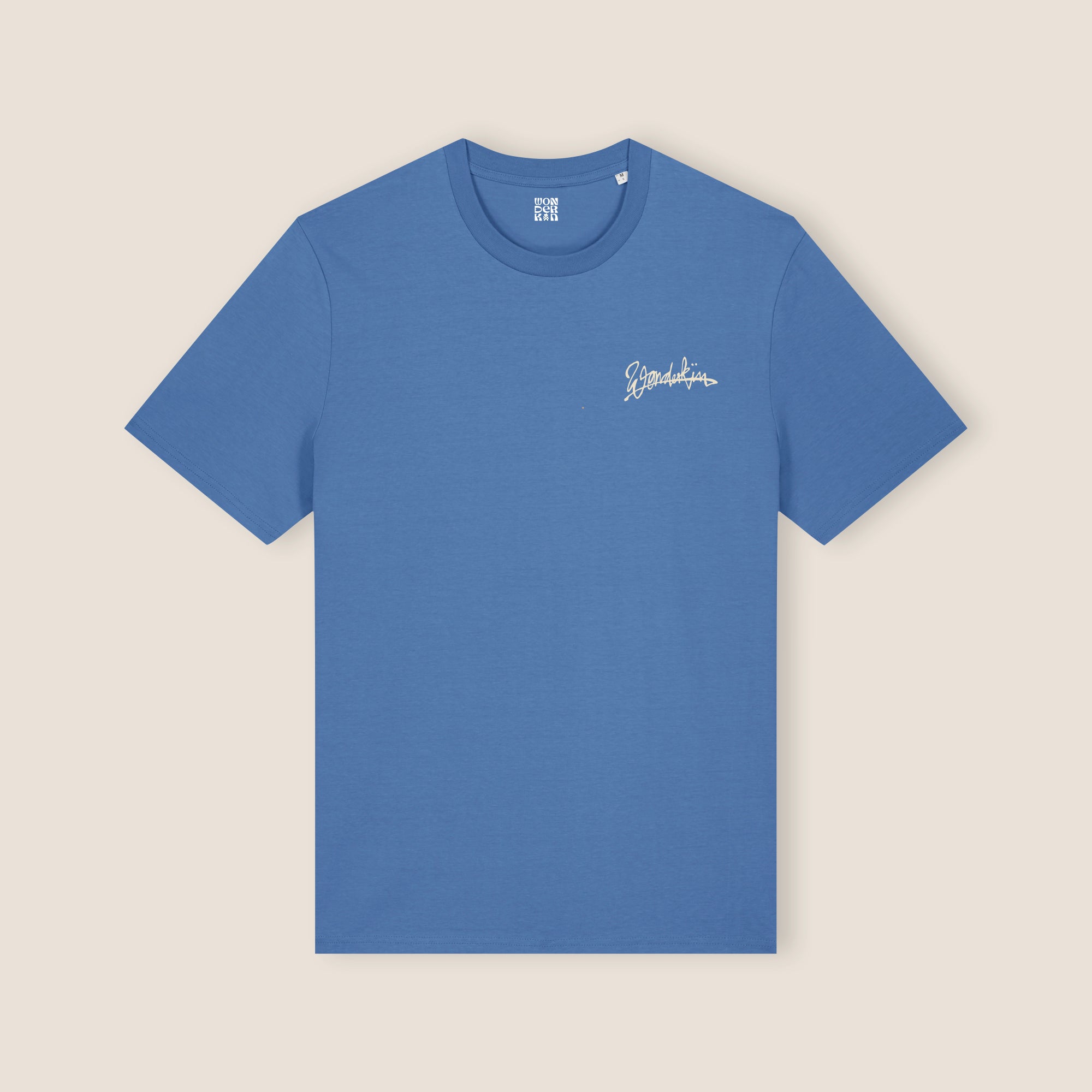 THE POP SIGNATURE TEE 180 // bright blue & beige