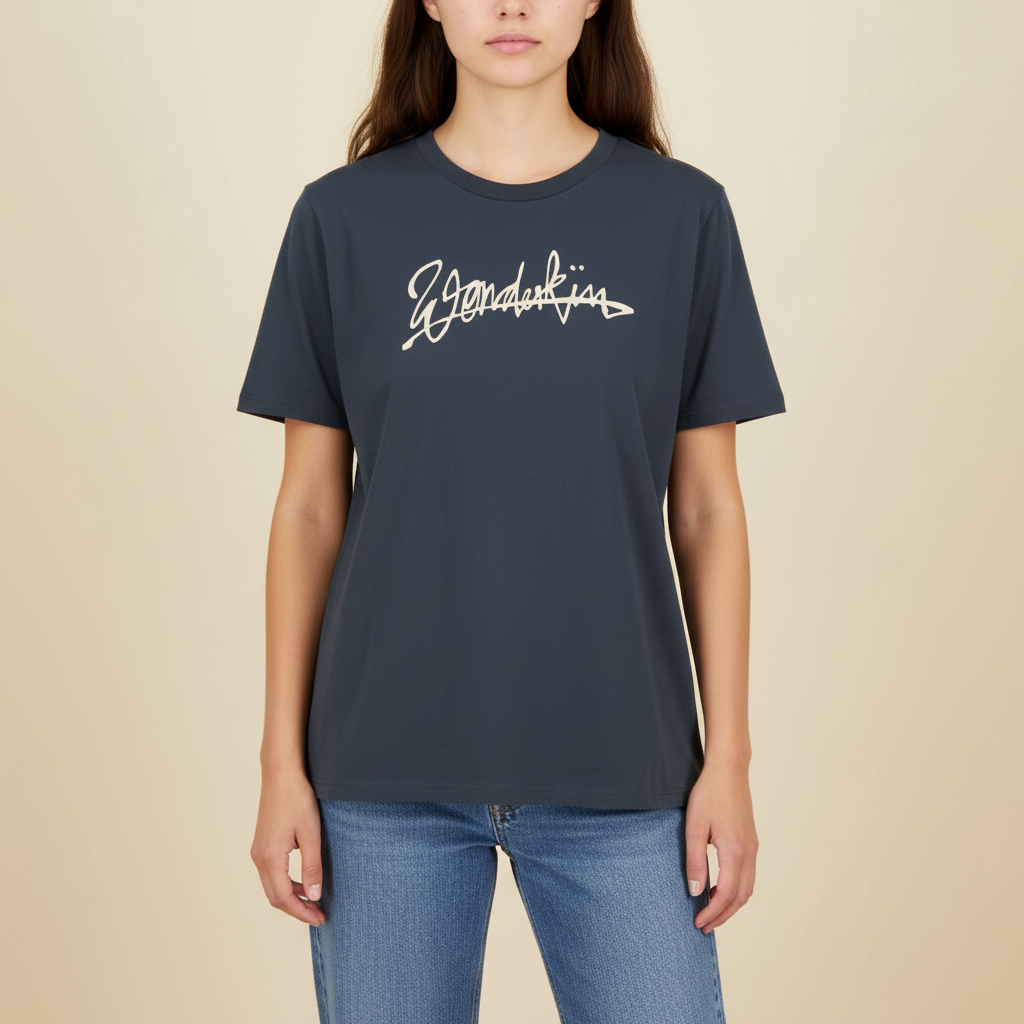 THE POP SIGNATURE TEE 180 // india ink & beige