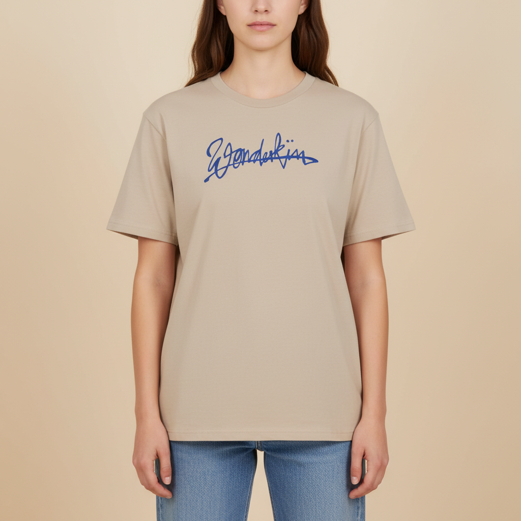 THE POP SIGNATURE TEE 180 // desert dust & blue