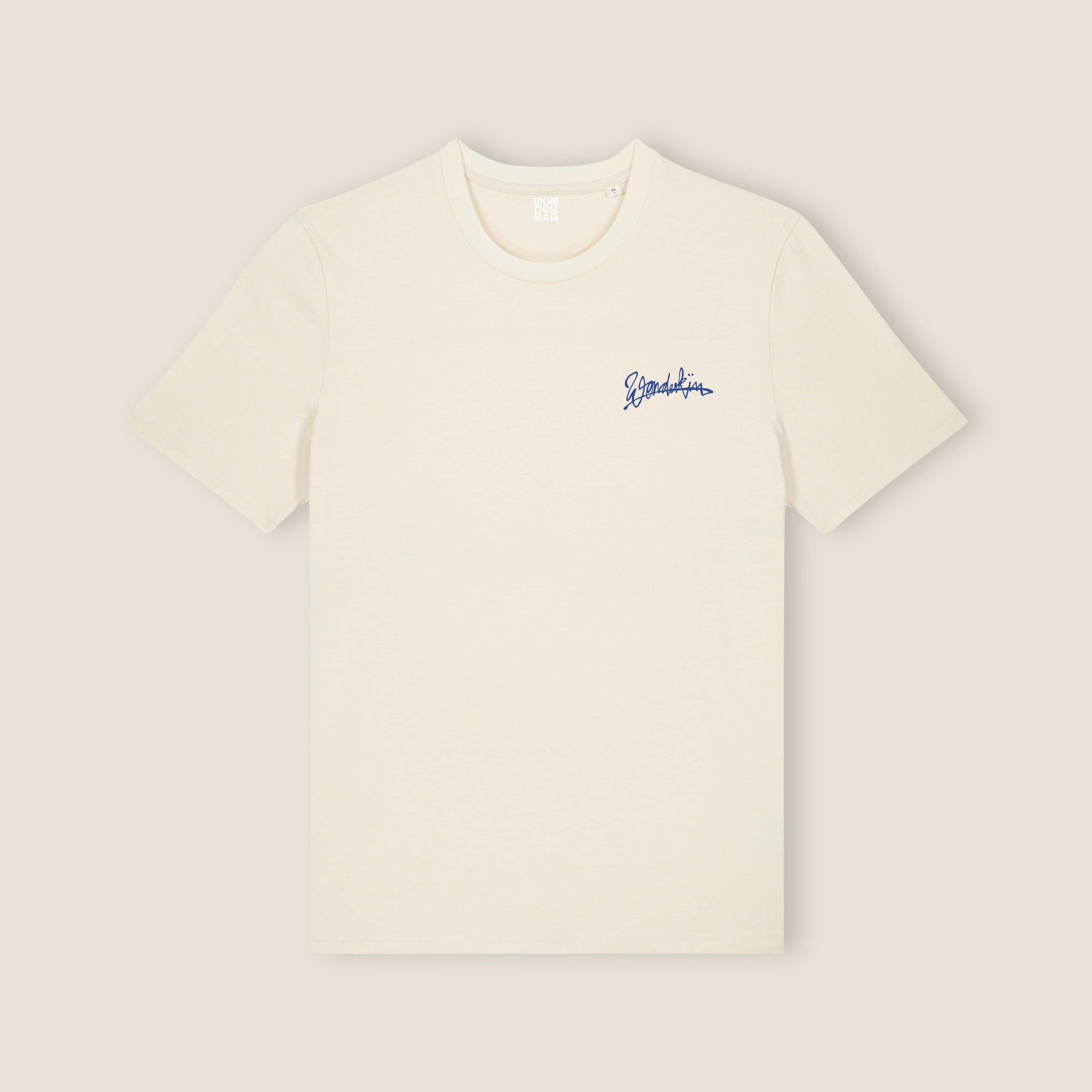 THE POP SIGNATURE TEE 180 // natural raw & blue