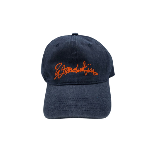 THE POP VINTAGE STREET LOGO CAP // navy & orange