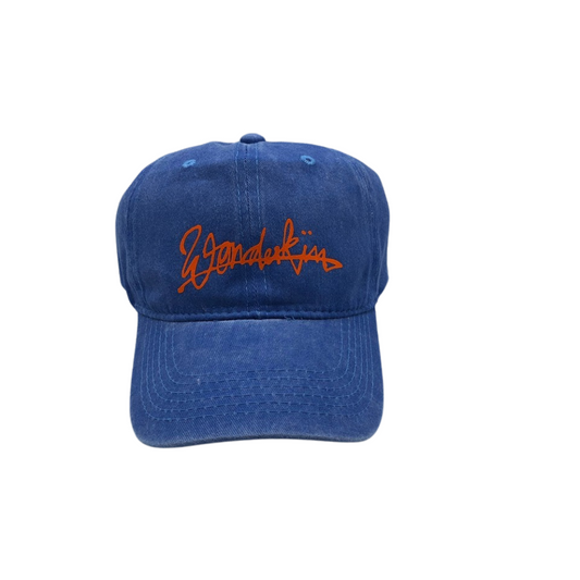 THE POP VINTAGE STREET LOGO CAP // blue & orange