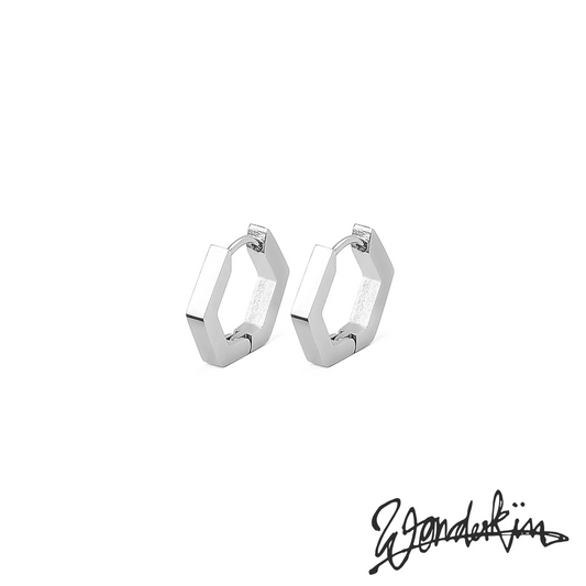 THE POP OFF HEXAGON EARRING // silver