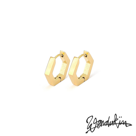 THE POP OFF HEXAGON EARRING // gold