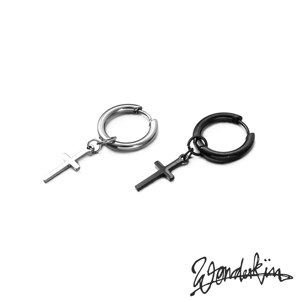 THE POP OFF CROSS EARRING // black