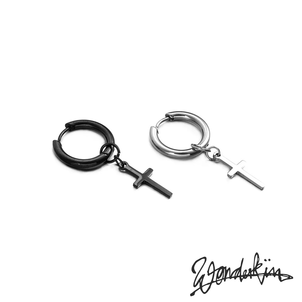 THE POP OFF CROSS EARRING // black