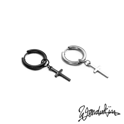 THE POP OFF CROSS EARRING // black