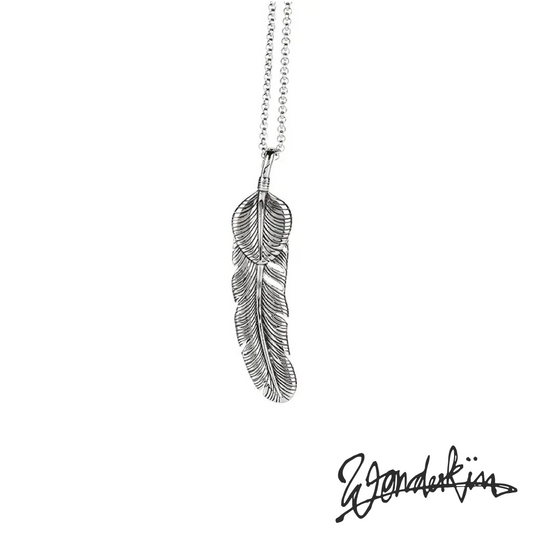 THE POP OFF FEATHER NECKLACE // vintage silver