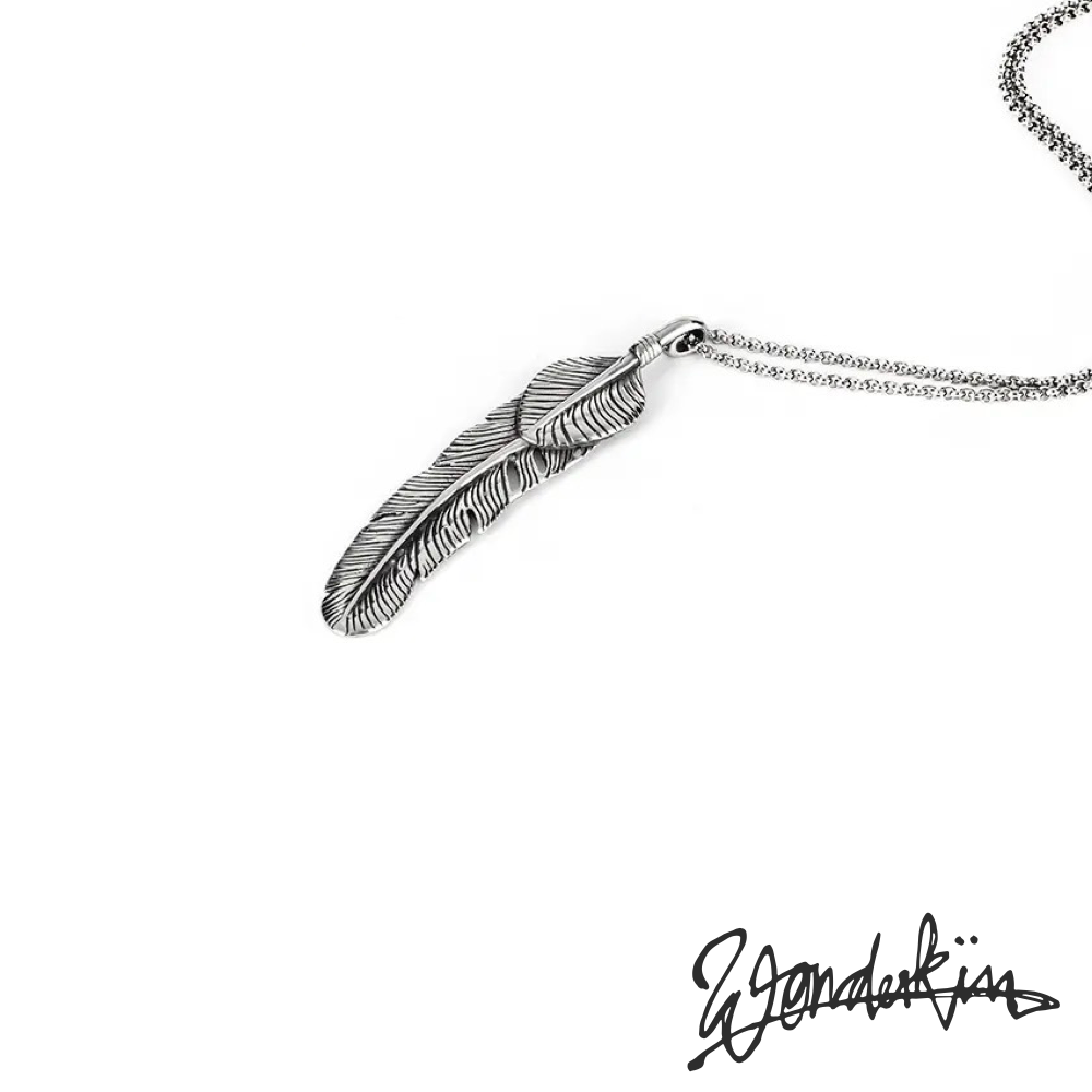 THE POP OFF FEATHER NECKLACE // vintage silver