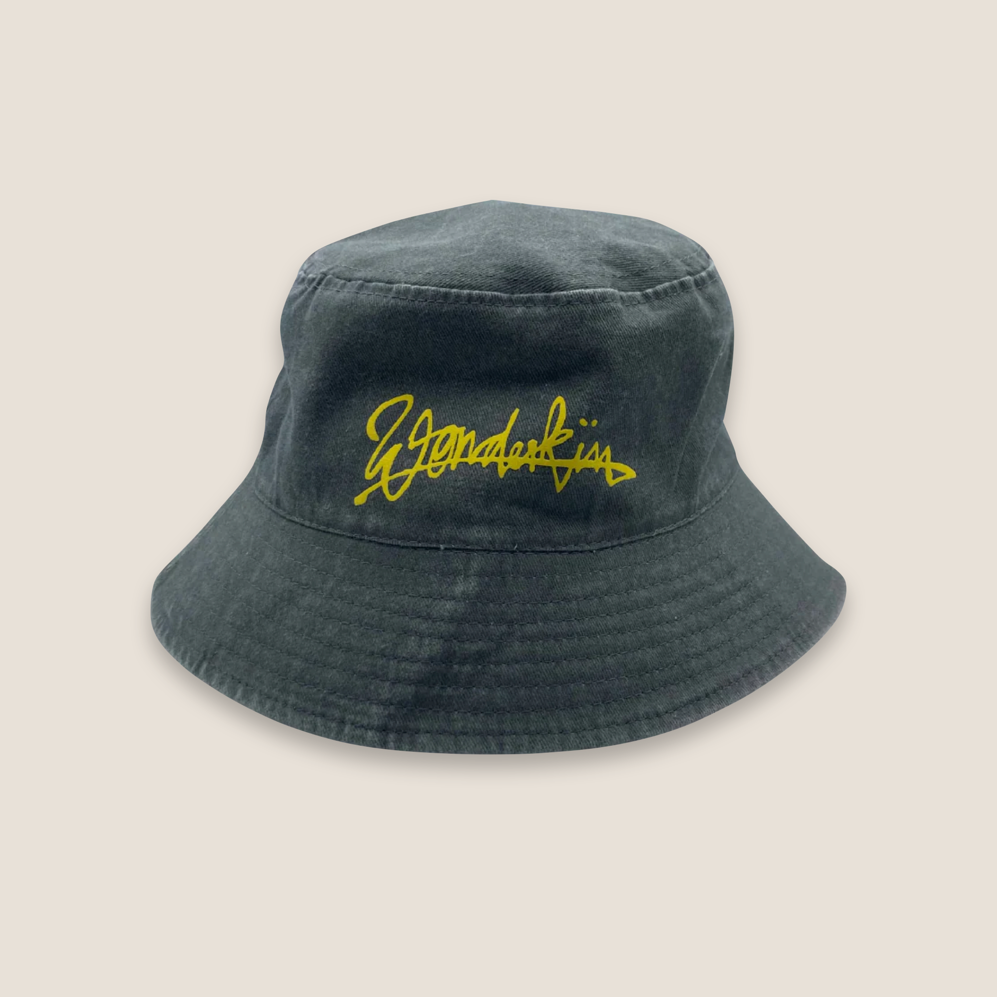 THE POP VINTAGE BUCKET HAT // green & yellow