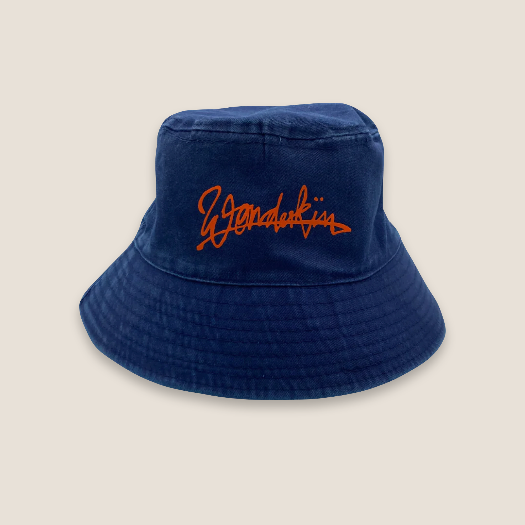 THE POP VINTAGE BUCKET HAT // navy & orange