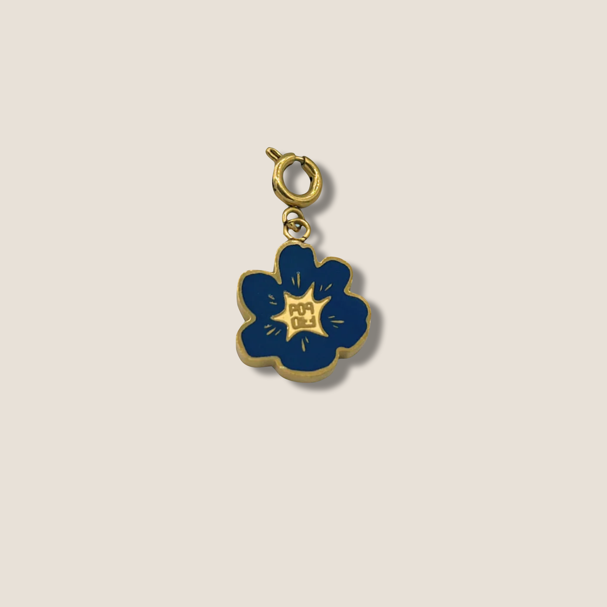 THE POP BLOOM // Gold plated & Blue Enamel