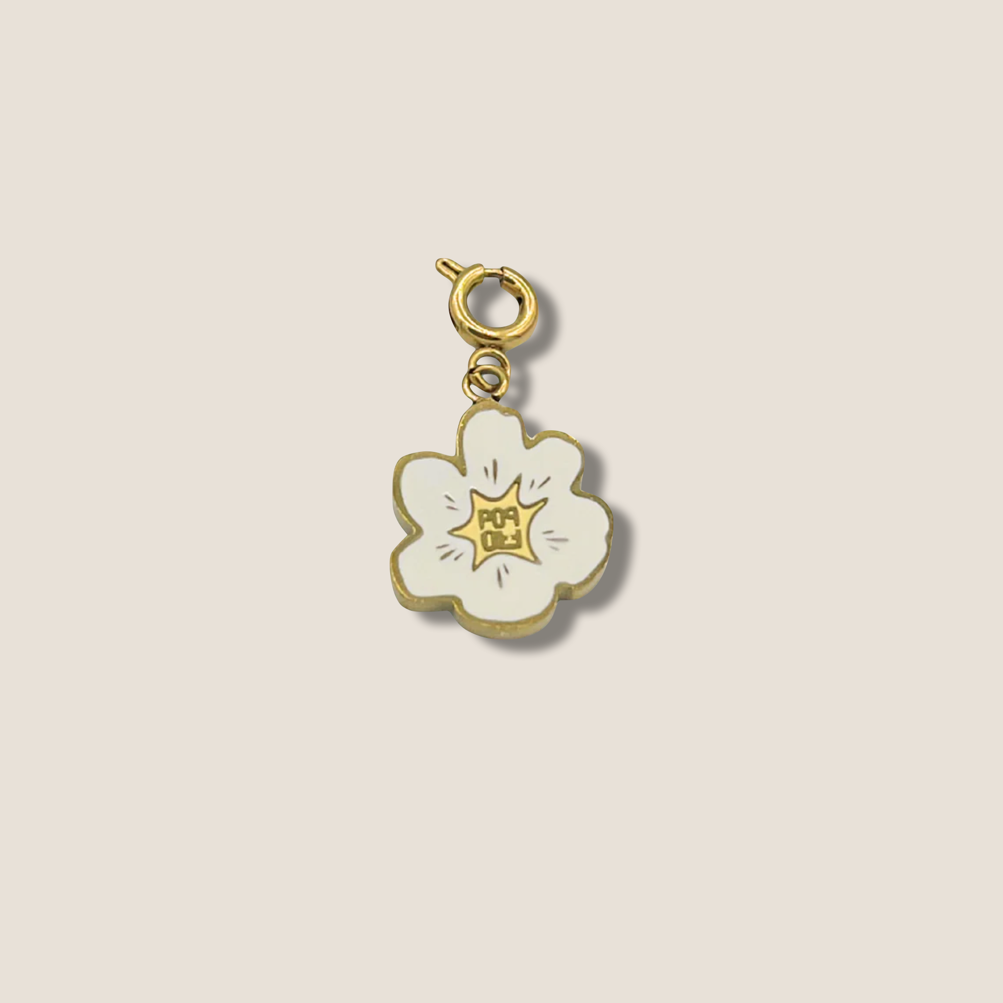 THE POP BLOOM // Gold plated & White Enamel