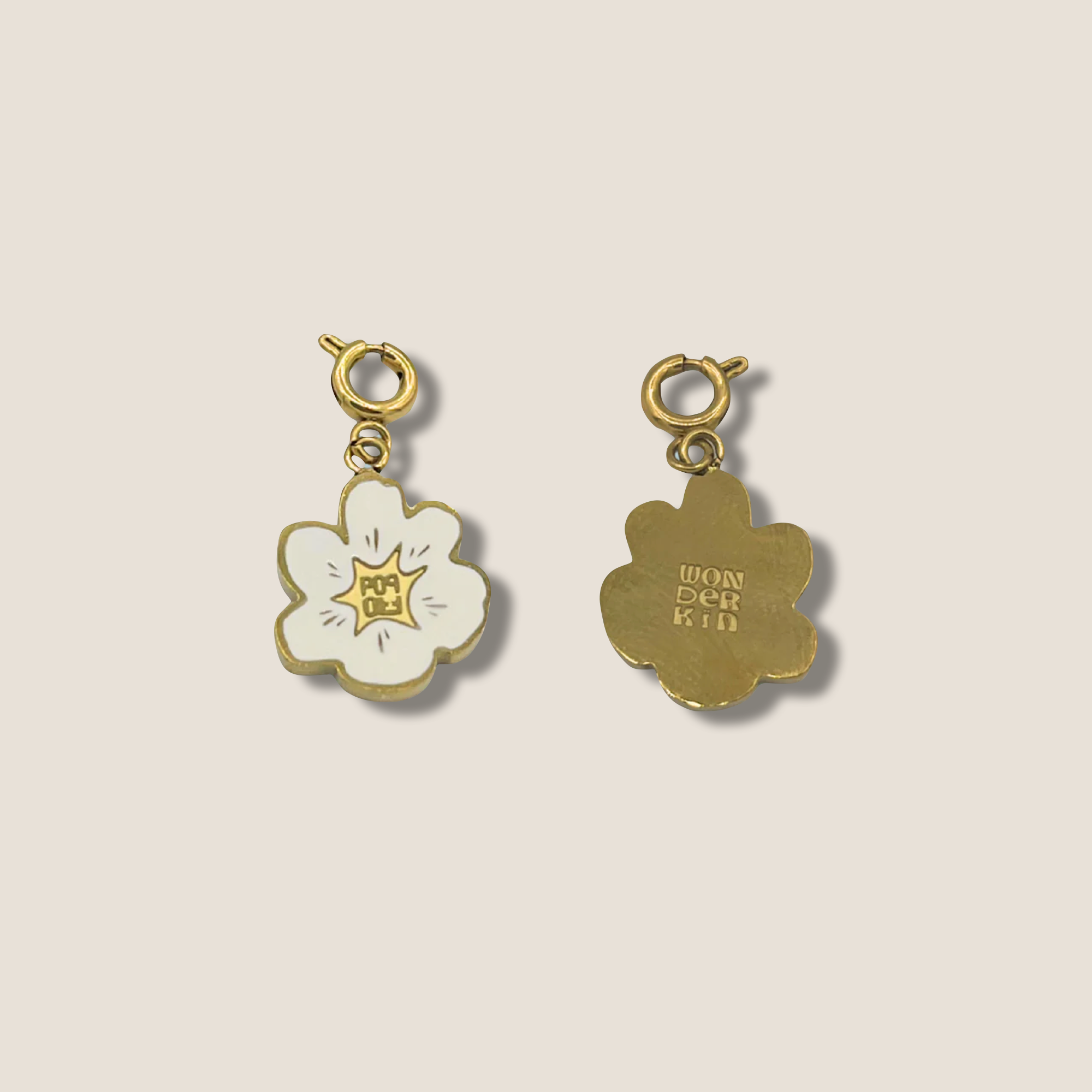 THE POP BLOOM // Gold plated & White Enamel