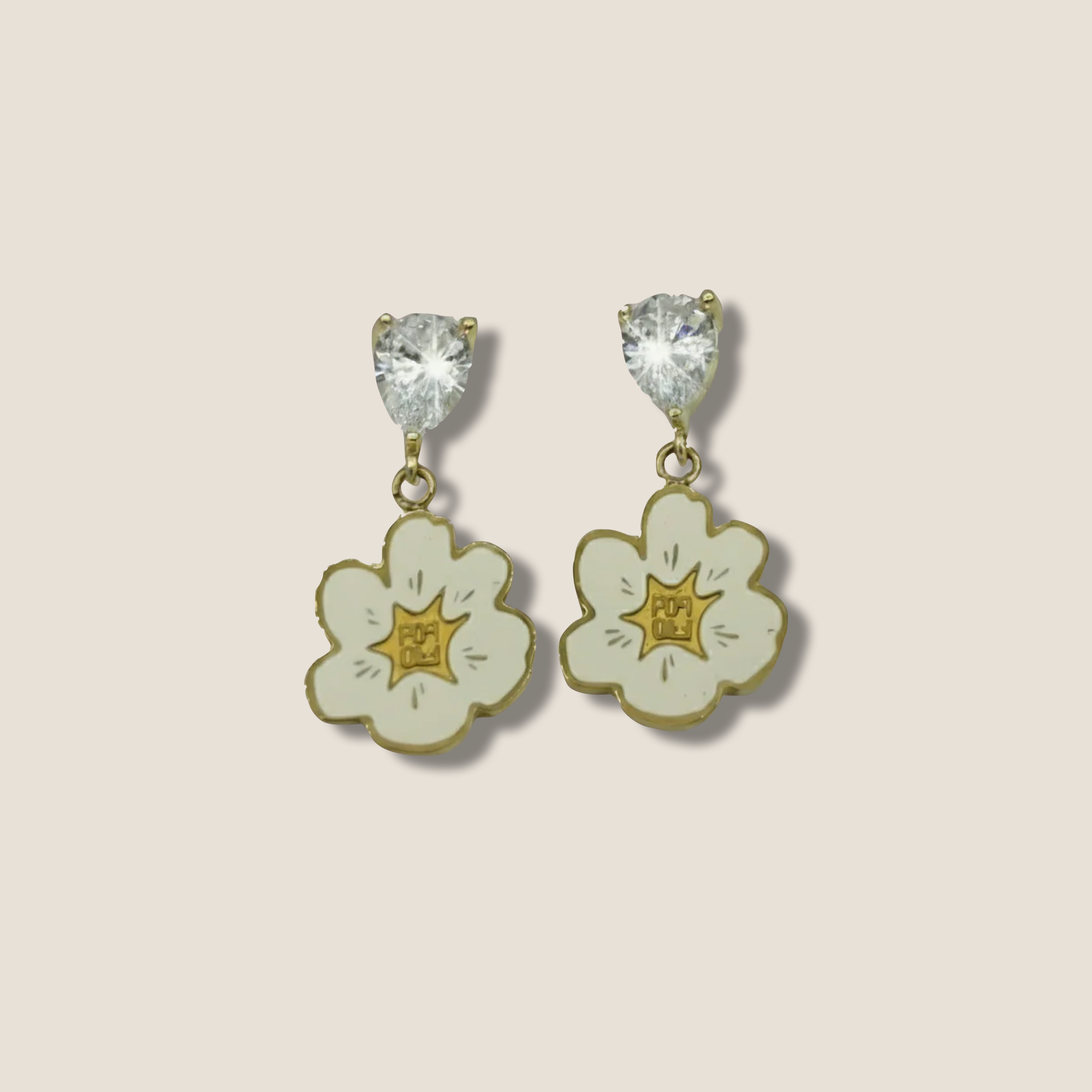 THE POWER POP SHINE EARRING // White