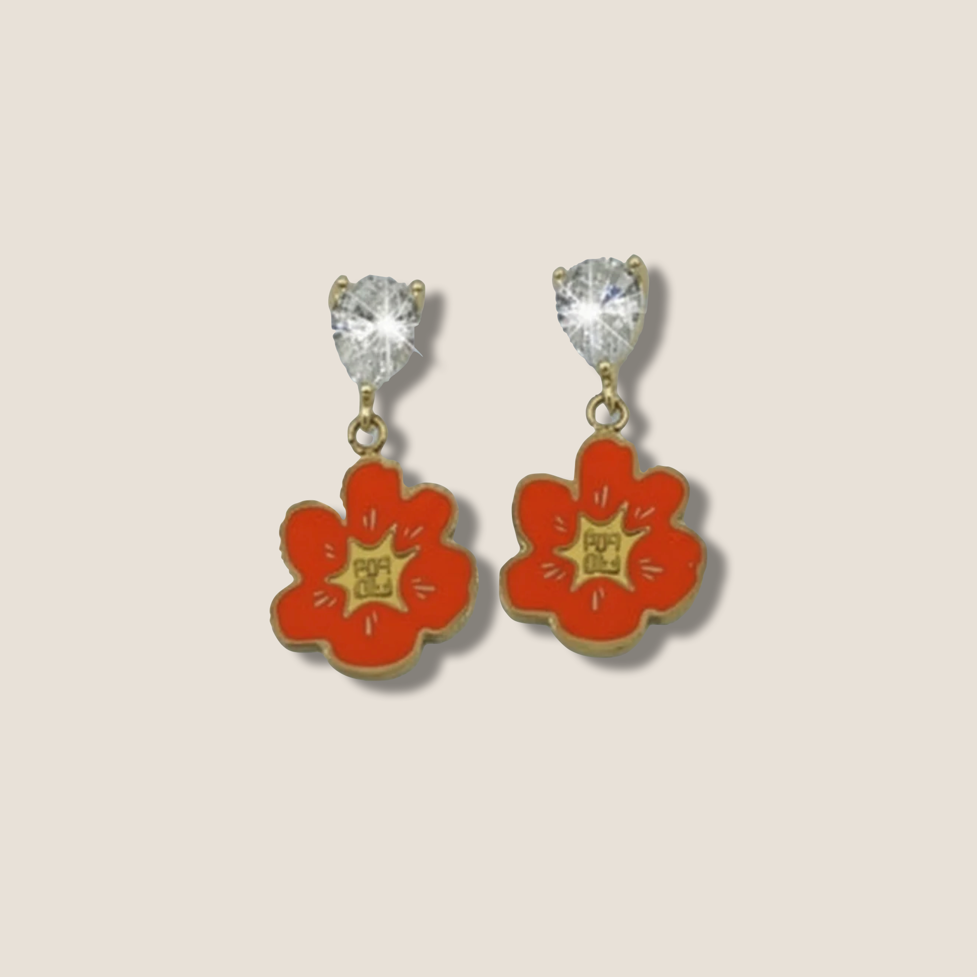 THE POWER POP SHINE EARRING // Red