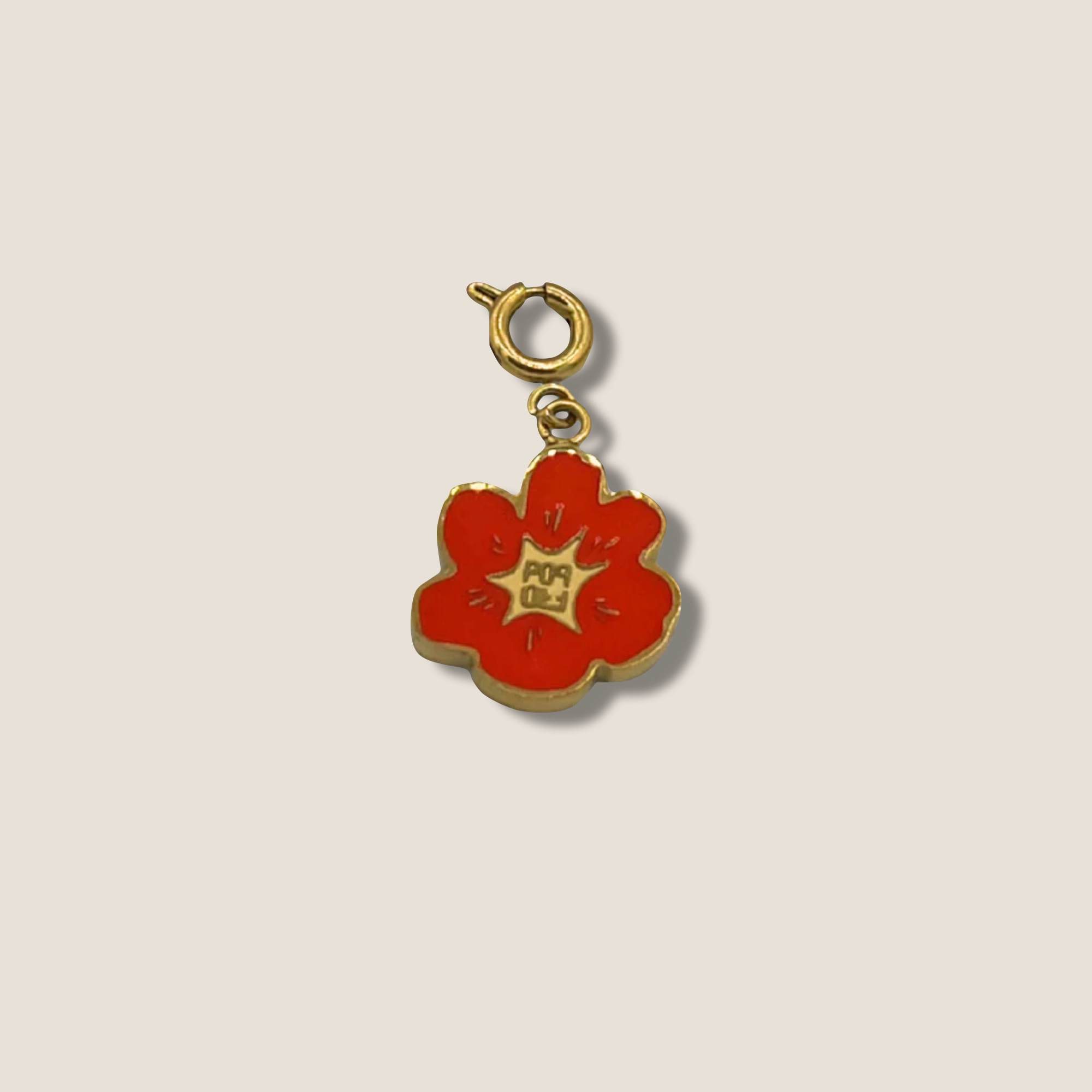 THE POP BLOOM // Gold plated & Red Enamel