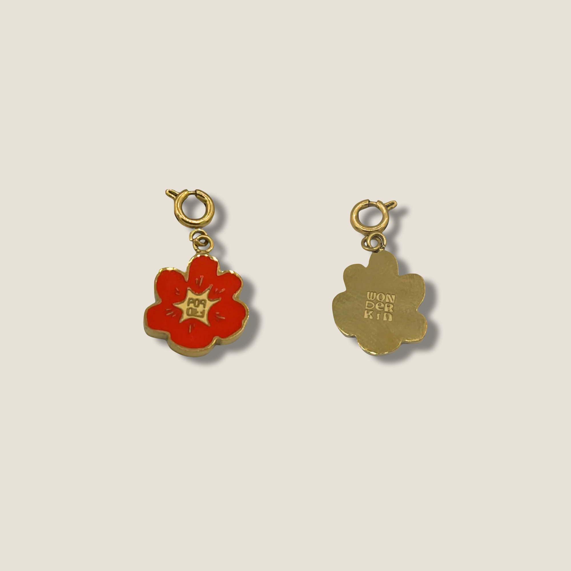 THE POP BLOOM // Gold plated & Red Enamel