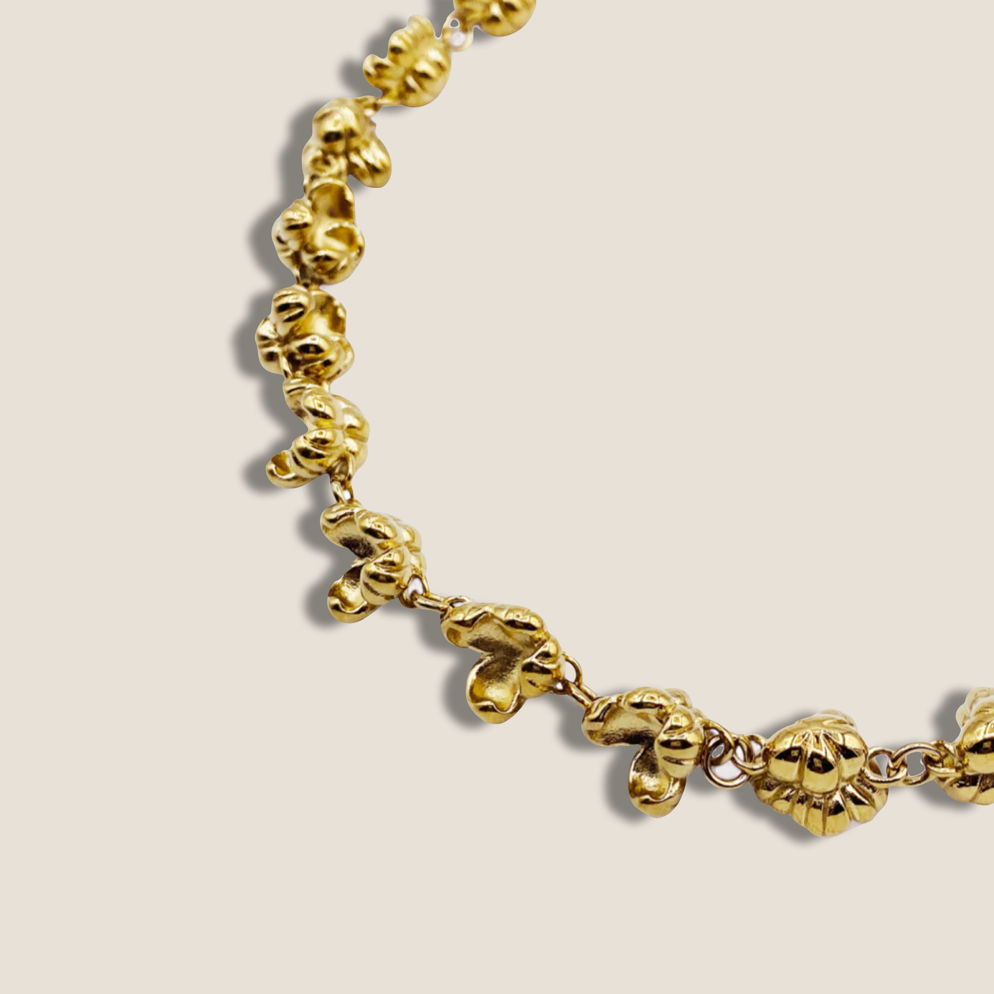 THE POPCORN KIN NECKLACE / gold