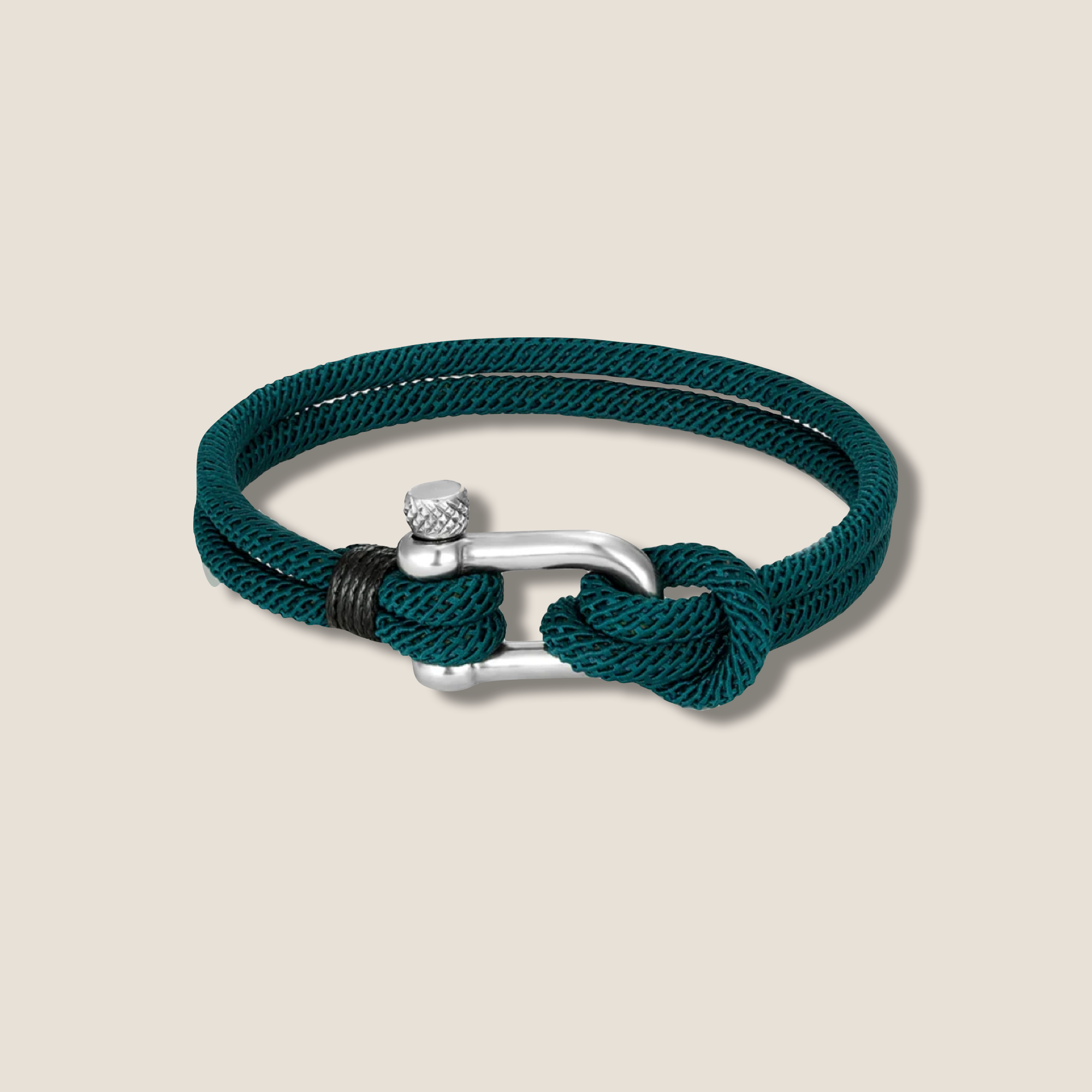 THE POP SILVER D BRACELET // dark green