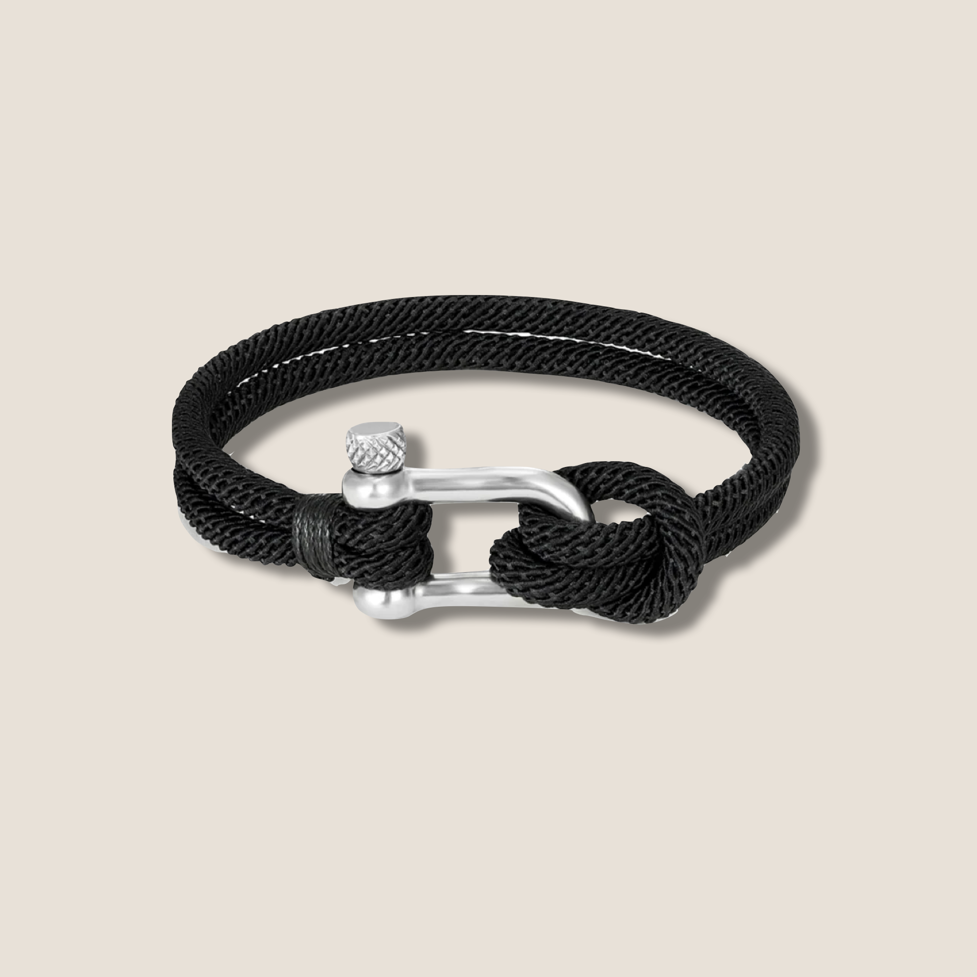 THE POP SILVER D BRACELET // dark black