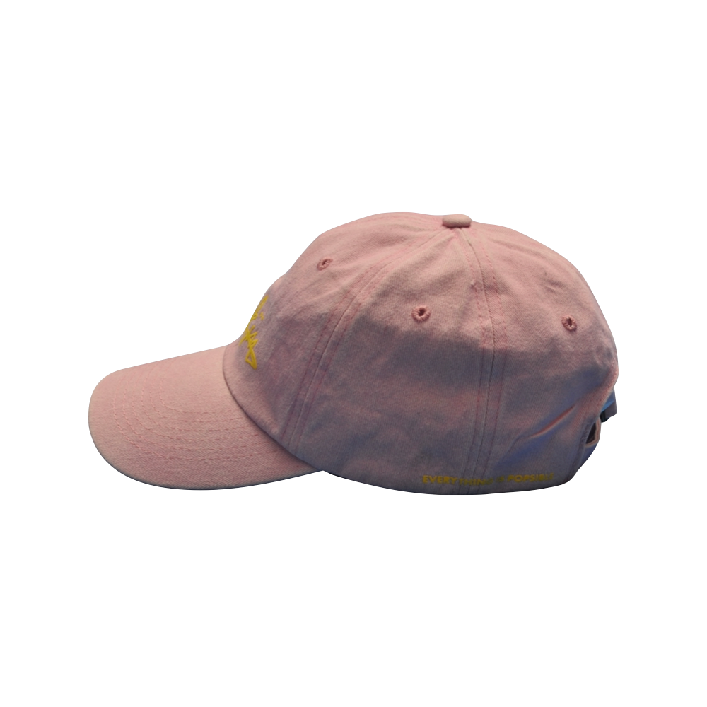 THE POP VINTAGE STREET LOGO CAP // pink & yellow