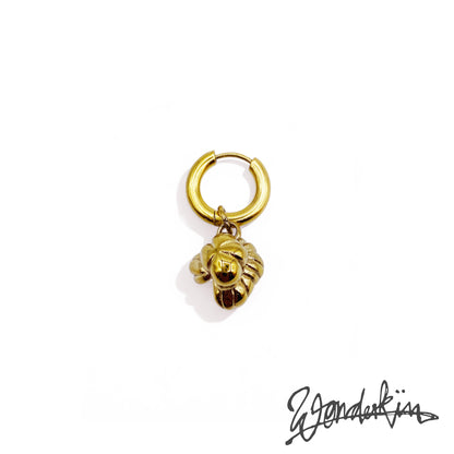 THE POPCORN CHARMED SINGLE HOOP  / gold