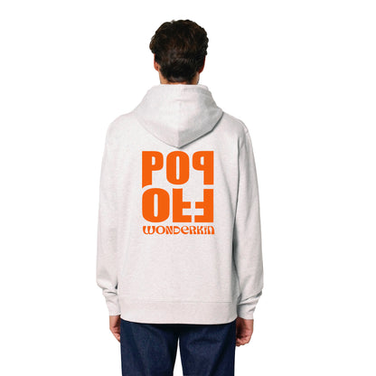 THE POP ZIP HOODIE 350 // cool heather grey with orange