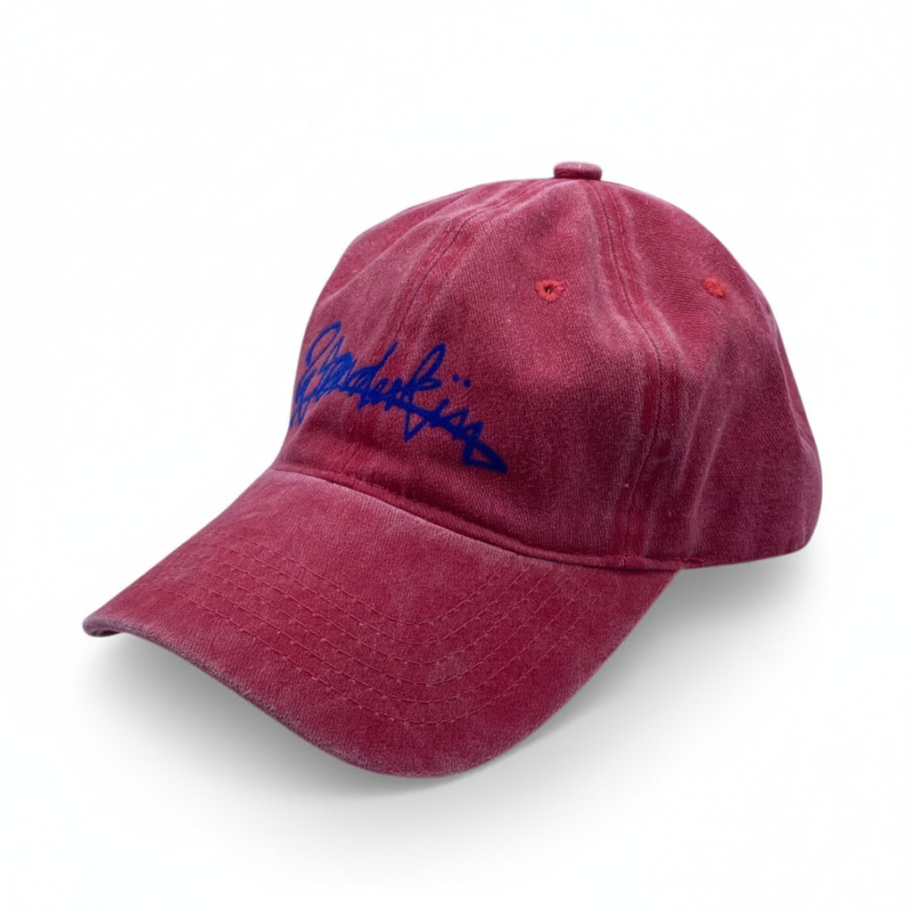 THE POP VINTAGE STREET LOGO CAP // Dark Red & Blue