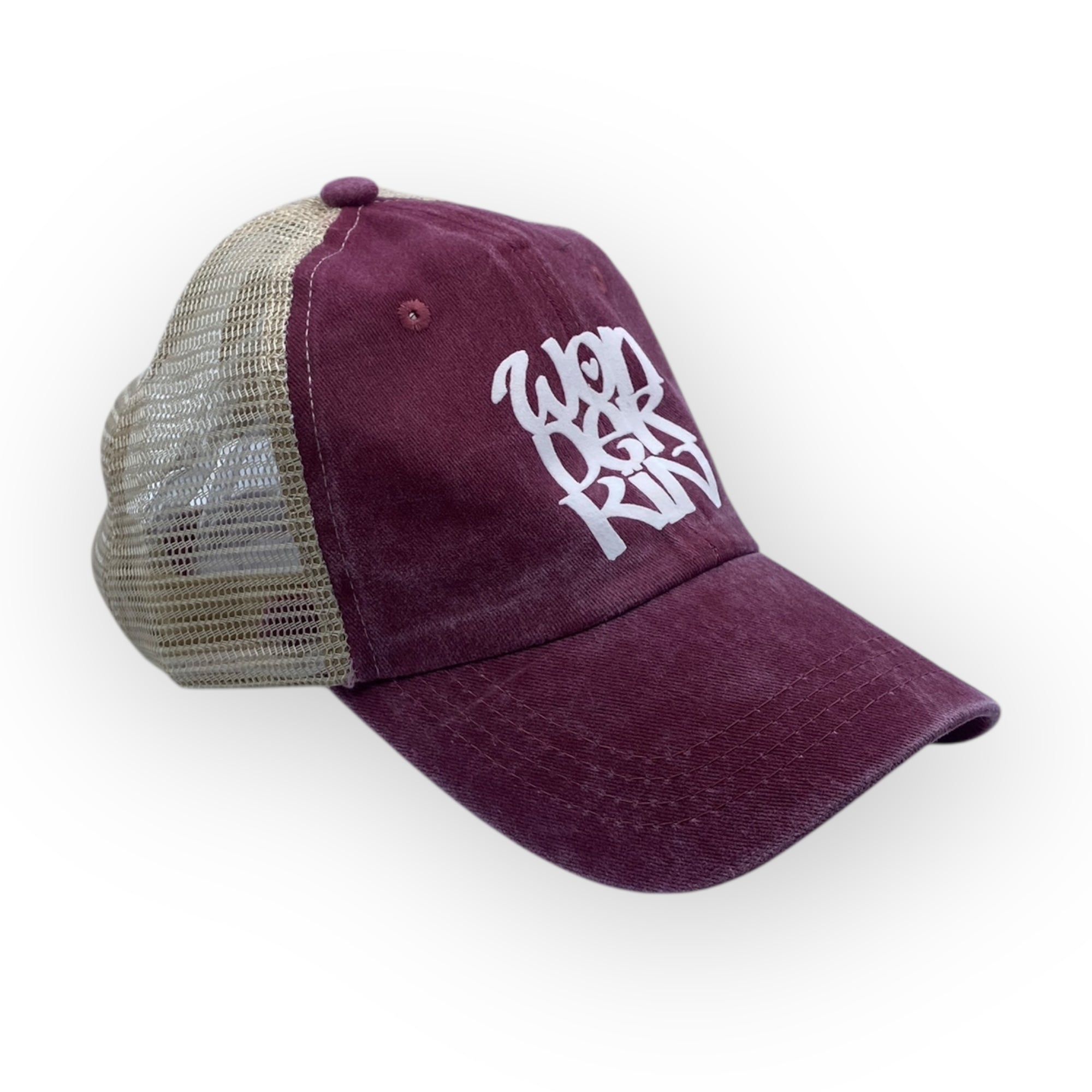 THE POP MESH BASEBALL CAP // Burgundy & White
