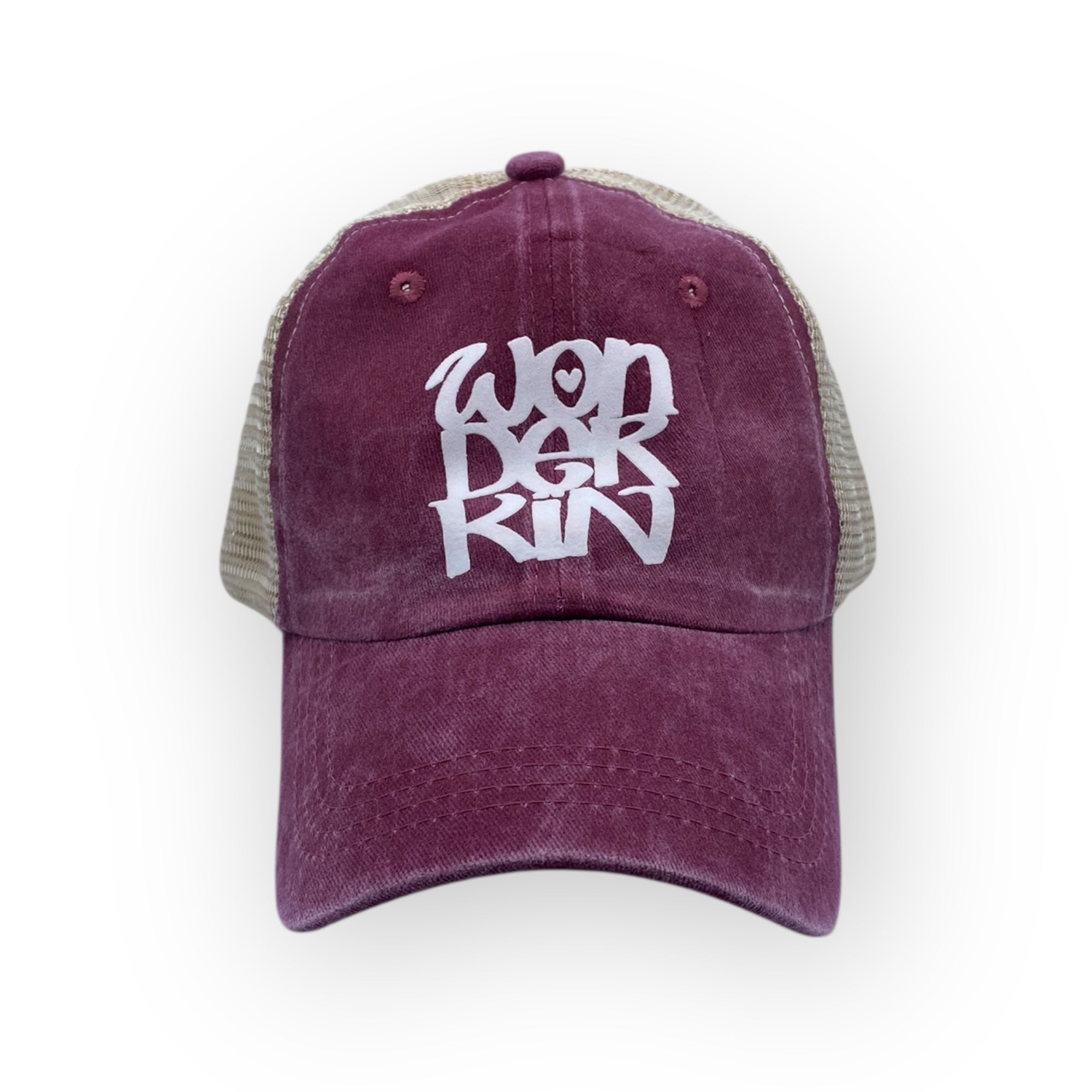 THE POP MESH BASEBALL CAP // Burgundy & White